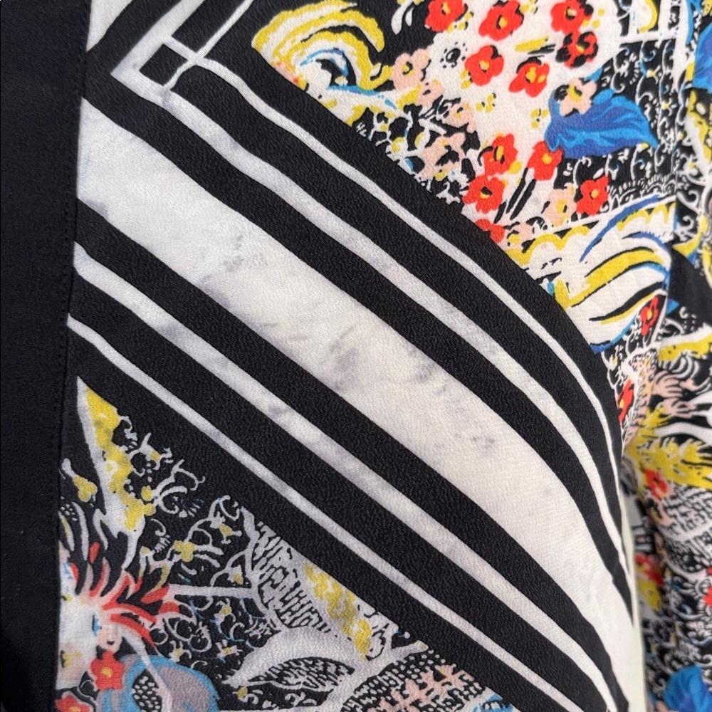 Twelfth Street by Cynthia Vincent 100% Silk Patterned Blouse SzS - Picture 7 of 10